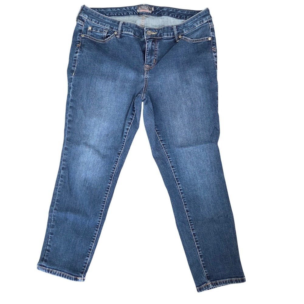 Torrid Boyfriend Straight Jeans Mid Rise Stretch Denim Womens Size 16 Short